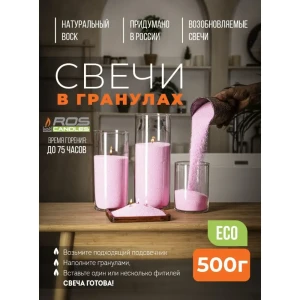 Набор для изготовления свечей Roscandles 500 г и фитиль 1 м цвет нежно розовый