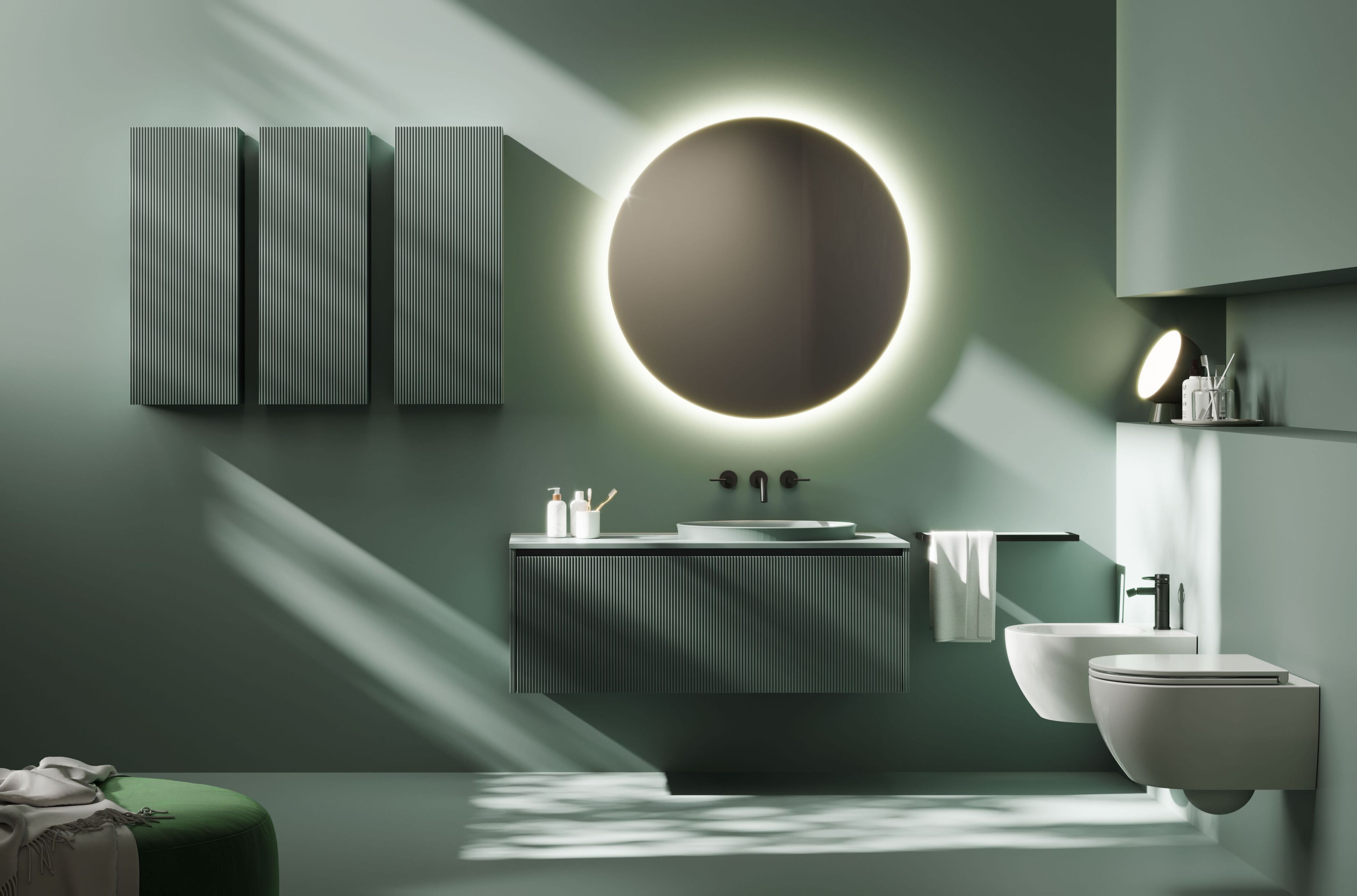 Подвесной умывальник с ящиками Mobiltesino Millerighe Color ARCH-00022558 - Вид №1