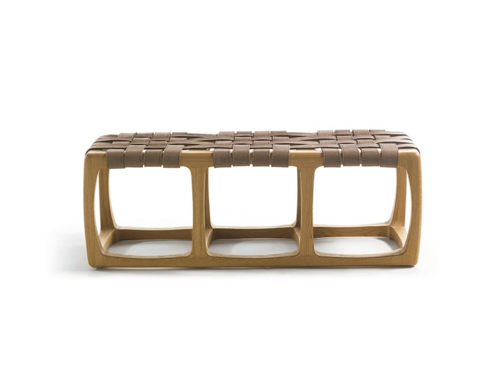 Скамья из массива дерева с кожаным сиденьем Riva 1920 бунгало ARCH-00078663