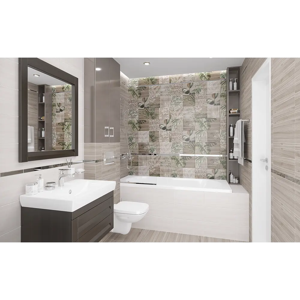 Плитка настенная Organic с узором 20х40 см 1.2 м² цвет серый 82794813 STLM-2079834 Santreyd - Вид №10