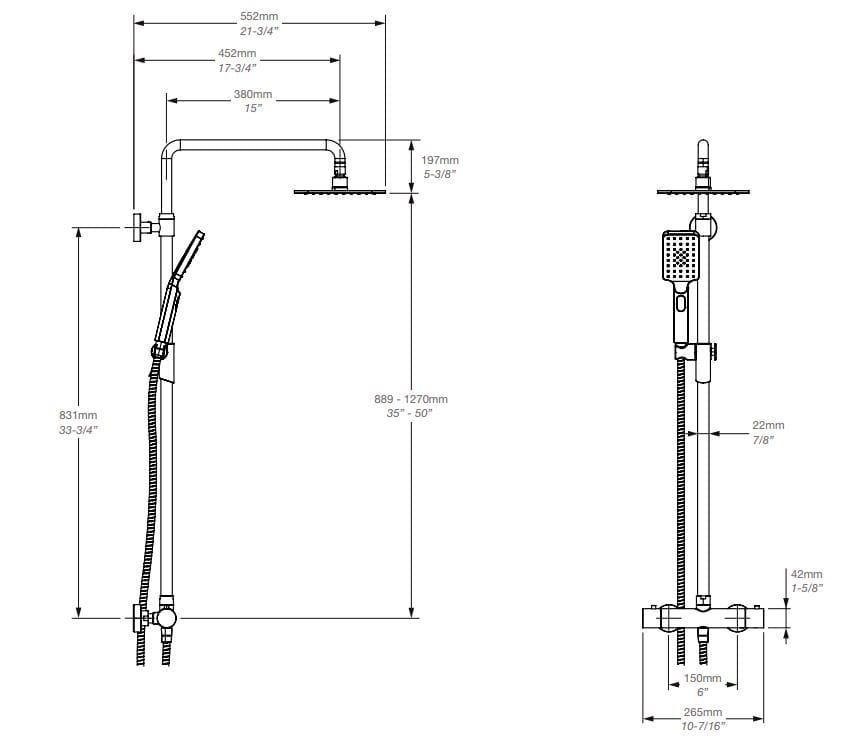 Термостатическая душевая колонна с душем BARIL Petite B04 ARCH-00076846 - Вид №4