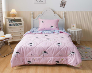 90357290 Комплект постельного белья с одеялом Flamingo детский сатин цвет розовый STLM-0199105 SOFI DE MARKO