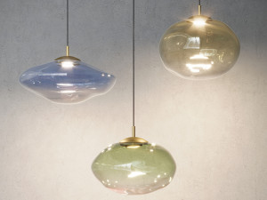 Подвесной светильник из дутого стекла