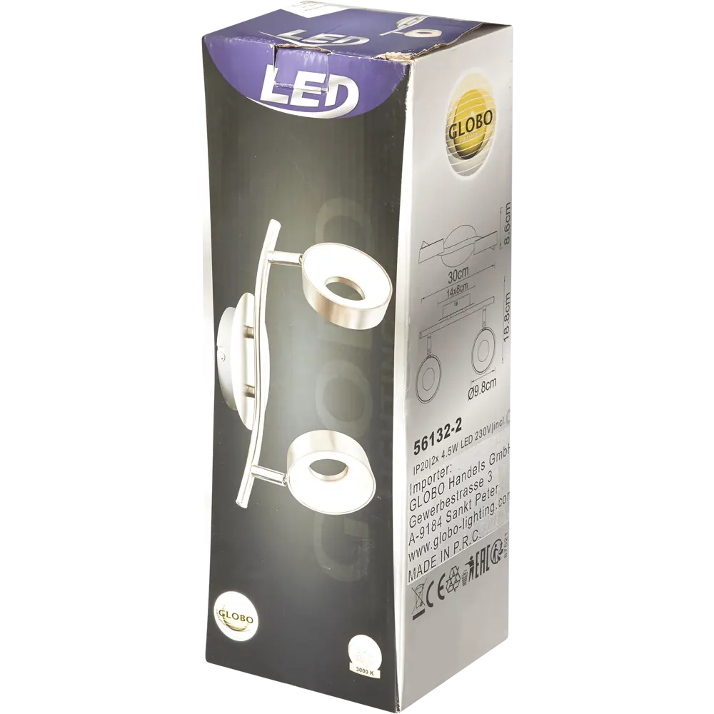 Спот накладной GLOBO 56132-2 2хLEDх4 Вт цвет никель STLM-2021289 - Вид №5