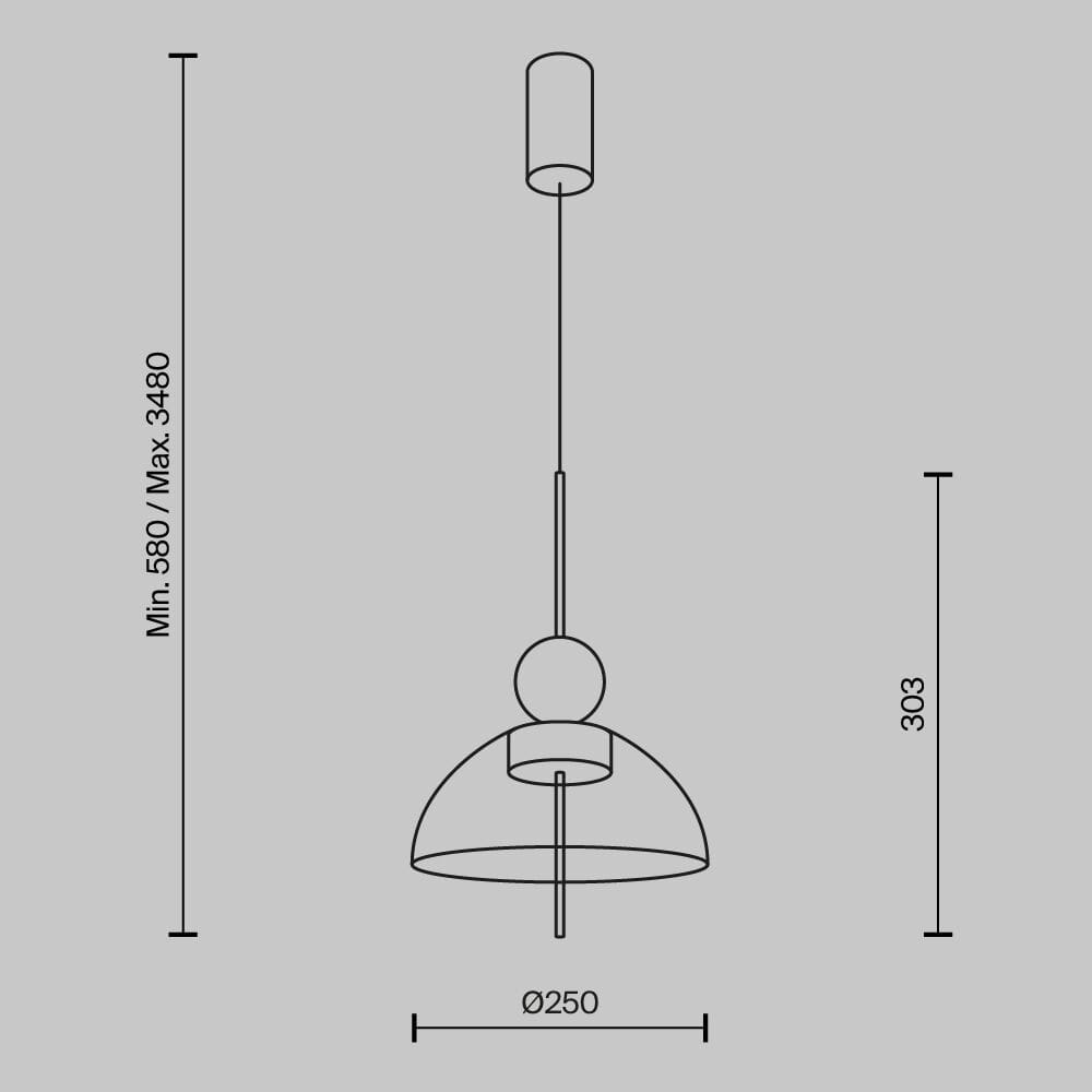 Стеклянный светодиодный подвесной светильник Maytoni BANGKOK ARCH-00060025 - Вид №3