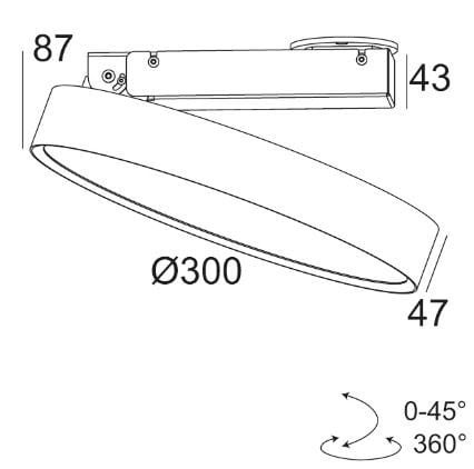Регулируемый светодиодный потолочный светильник из поликарбоната Deltalight Multinova ARCH-00055422 - Вид №3