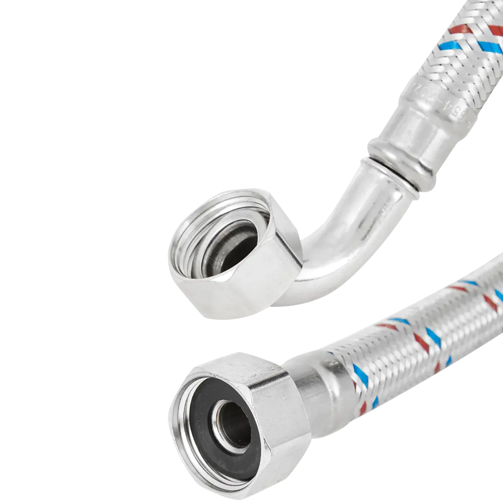 Гибкая подводка для воды ДТРД 1/2" гайка угловая - гайка угловая 60 см STLM-2210182 - Вид №1