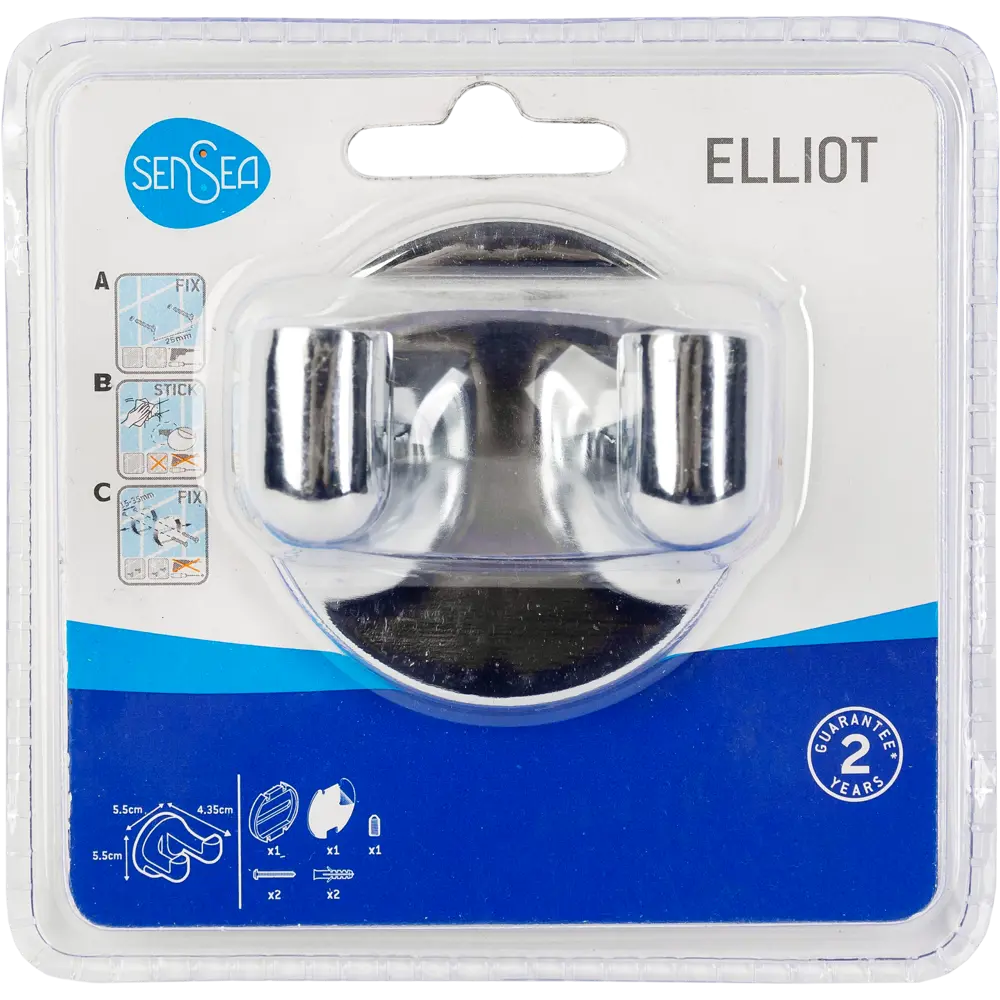 Крючок двухрожковый Sensea «Elliot» цвет хром STLM-2086196 - Вид №3
