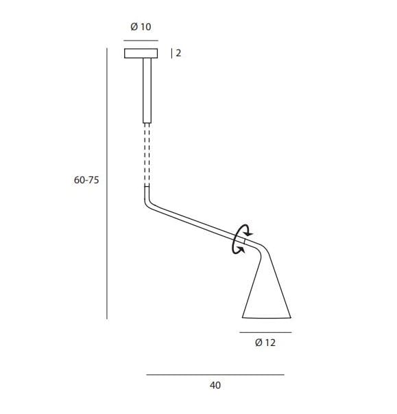 Окрашенная металлическая регулируемая потолочная лампа Tooy ARCH-00121771 - Вид №3