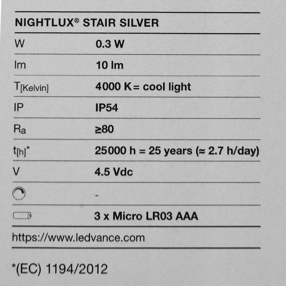 Светильник светодиодный Ledvance Nightlux Stair на батарейках крепление на клей, цвет серый 82321226 STLM-2098396  - Вид №5