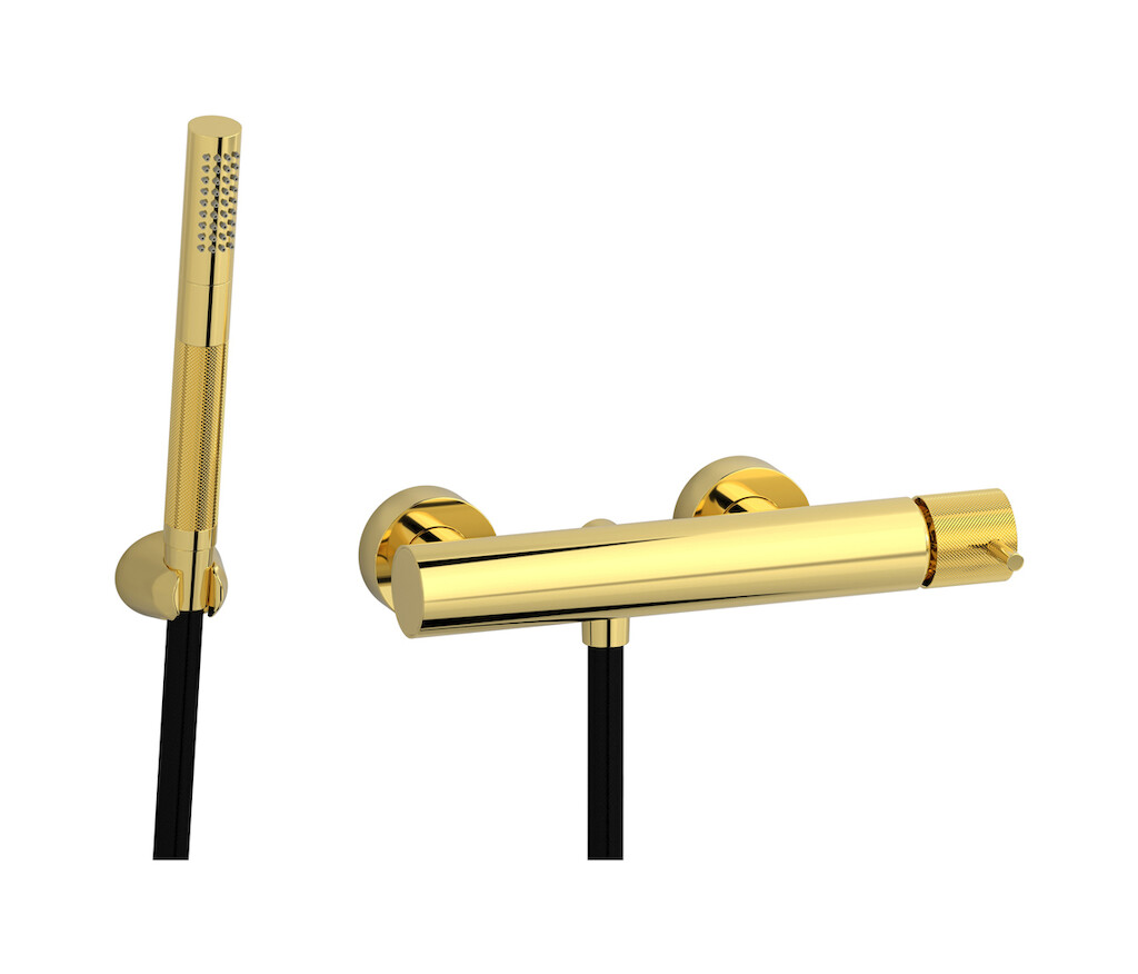 Встроенный смеситель для душа в комплекте с душевым гарнитуром. WE ARE IB id350oo Gold Industria