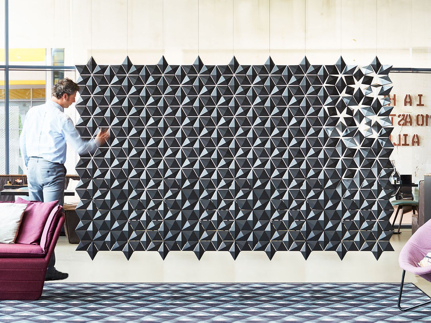 Подвесная перегородка bloomming FACET 306x197cm in grafite ARCH-00045911