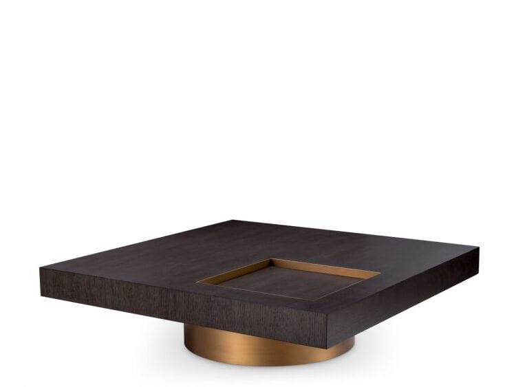 Деревянный и металлический низкий квадратный журнальный столик Eichholtz OTUS ARCH-00145375 - Вид №2