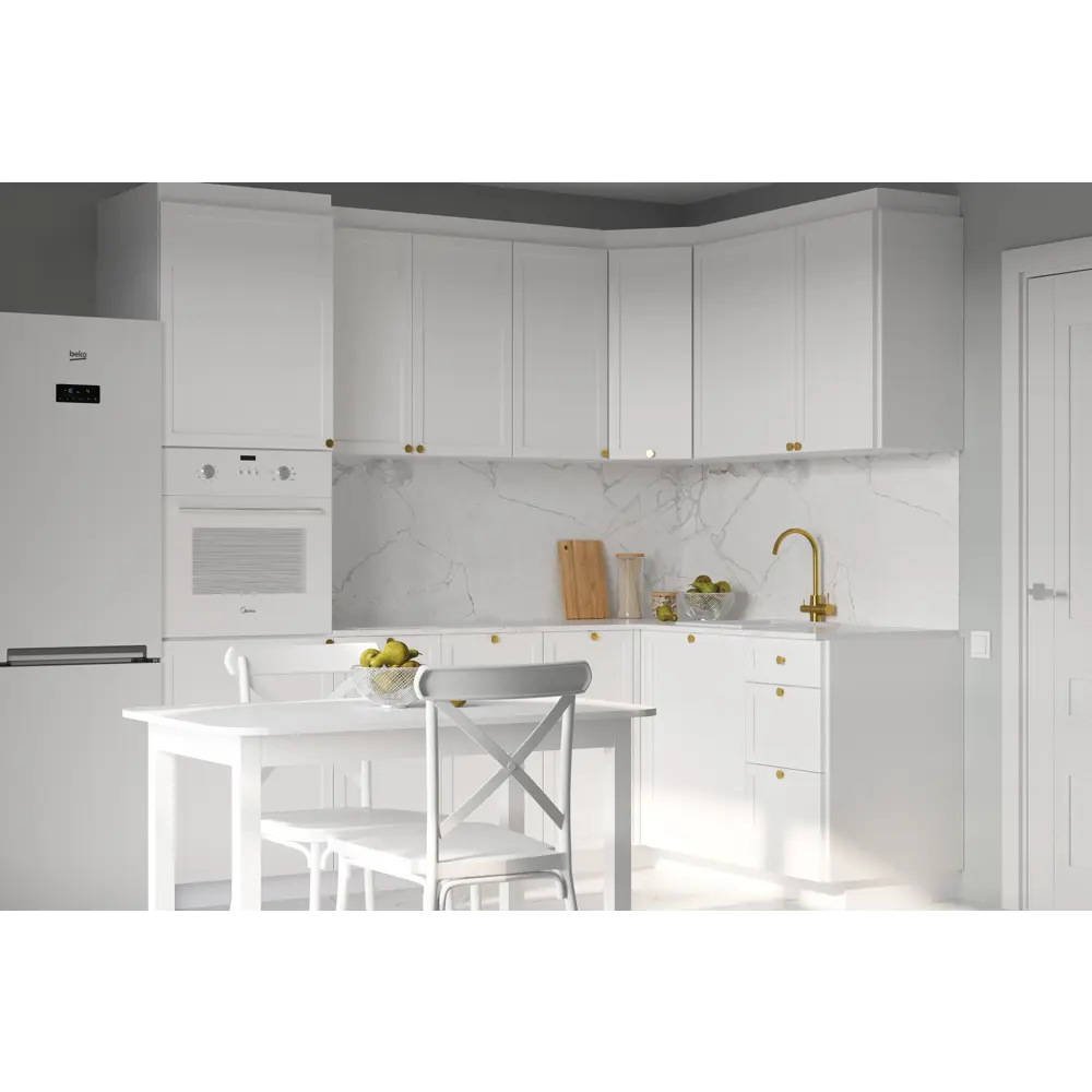 Фальшпанель для кухонного шкафа Ньюпорт 58x77 см KONSENSA МДФ цвет белый Ньюпорт белый STLM-2052796 - Вид №4