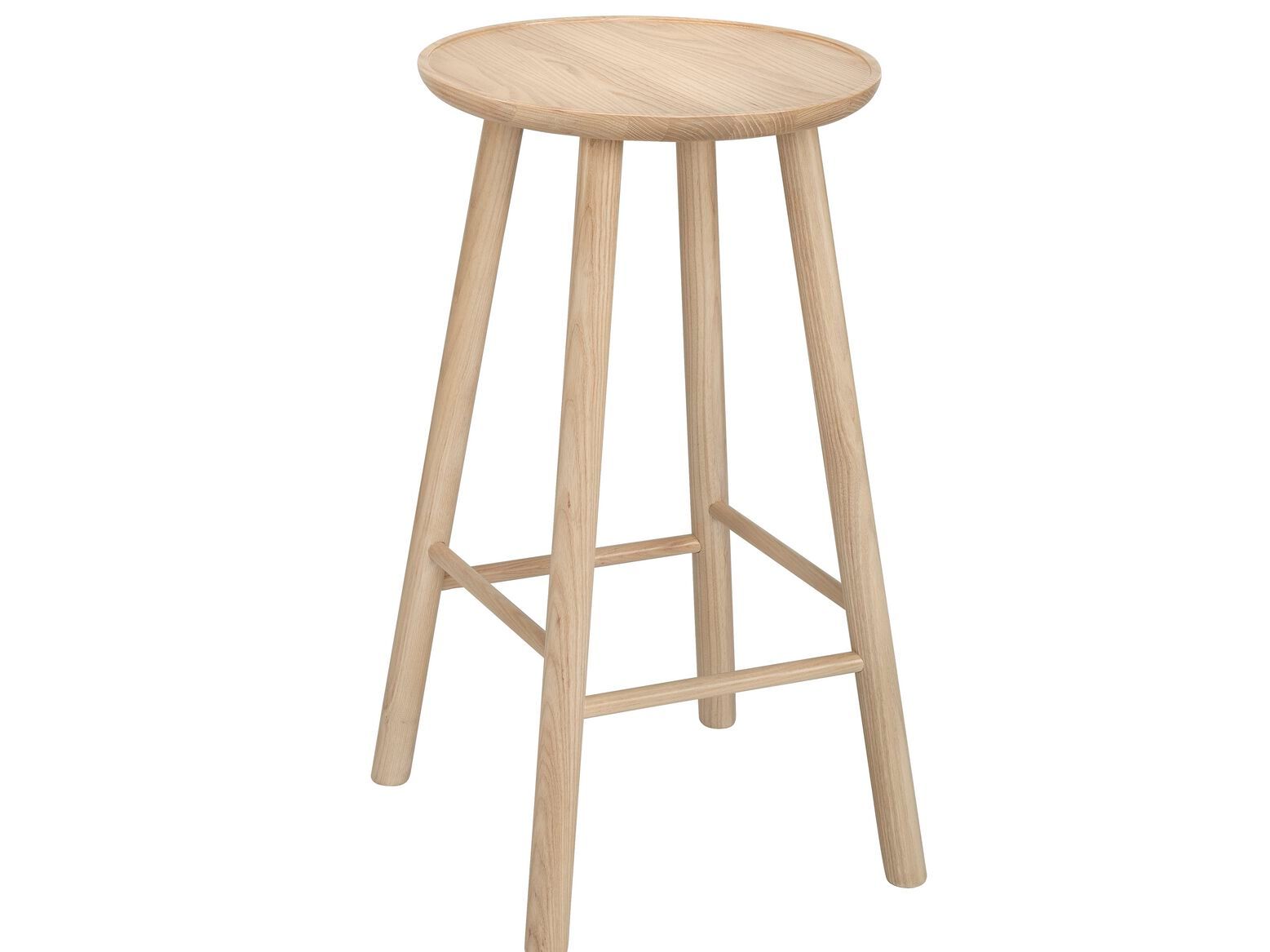 Высокий стул из белого промасленного дуба с подставкой для ног Hans K ZigZag ARCH-00085204