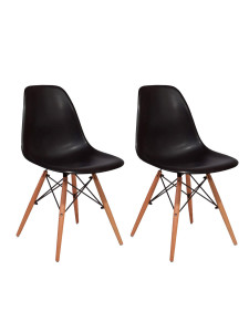 90741950 Комплект стульев 2 шт 83х40х45 см abs-пластик цвет черный HW9001 STLM-0363870 SOKOLTEC