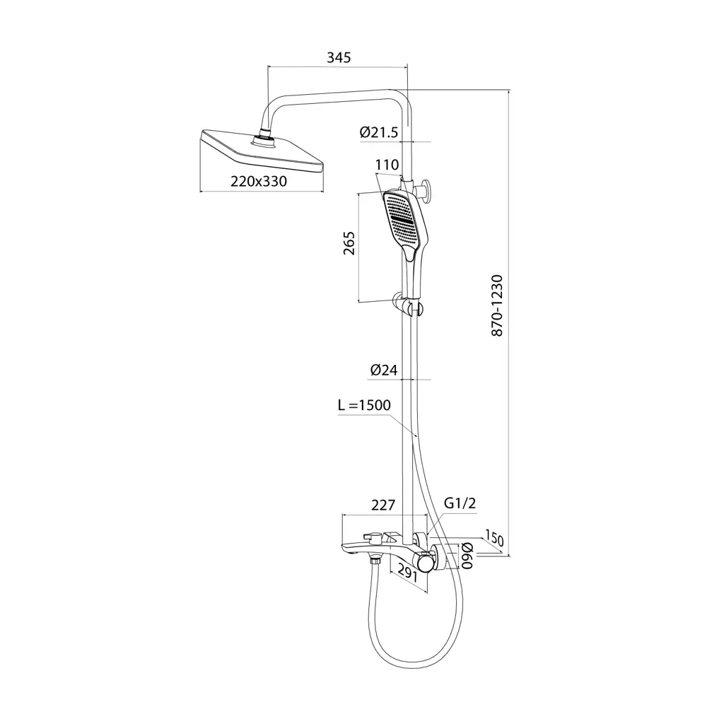 89392203 Душевая система Iddis Lahta LAHBLTHi06 с термостатом 3 режима цвет черный матовый STLM-1575046 - Вид №5