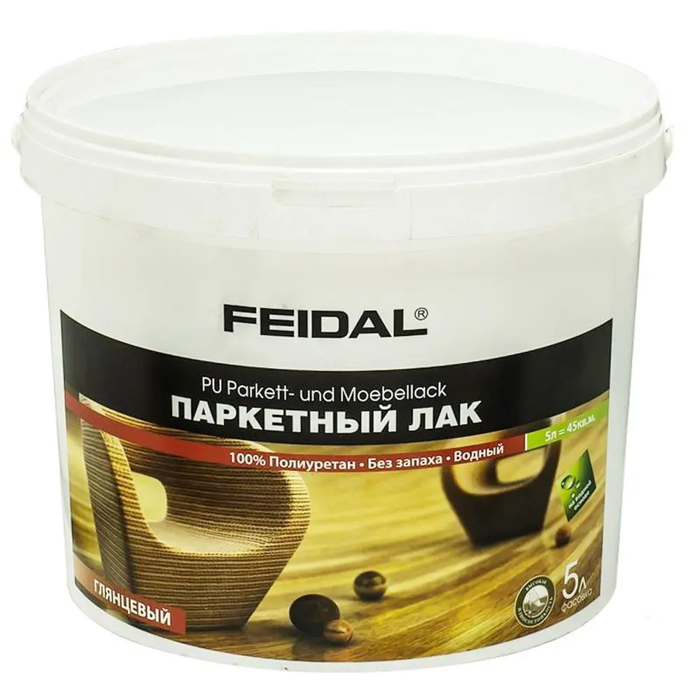 Лак паркетный глянцевый Feidal PU-Parket Mobellack 5 л STLM-2156937