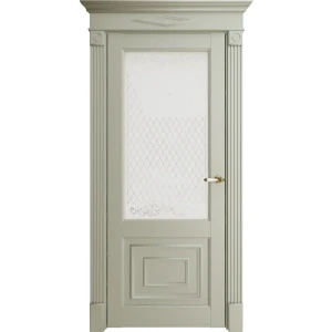 91242234 Дверь межкомнатная Uberture Florence style 62002 остеклённая 200x90см пленка ПВХ цвет серена светло-цвет серый без замка STLM-1498840
