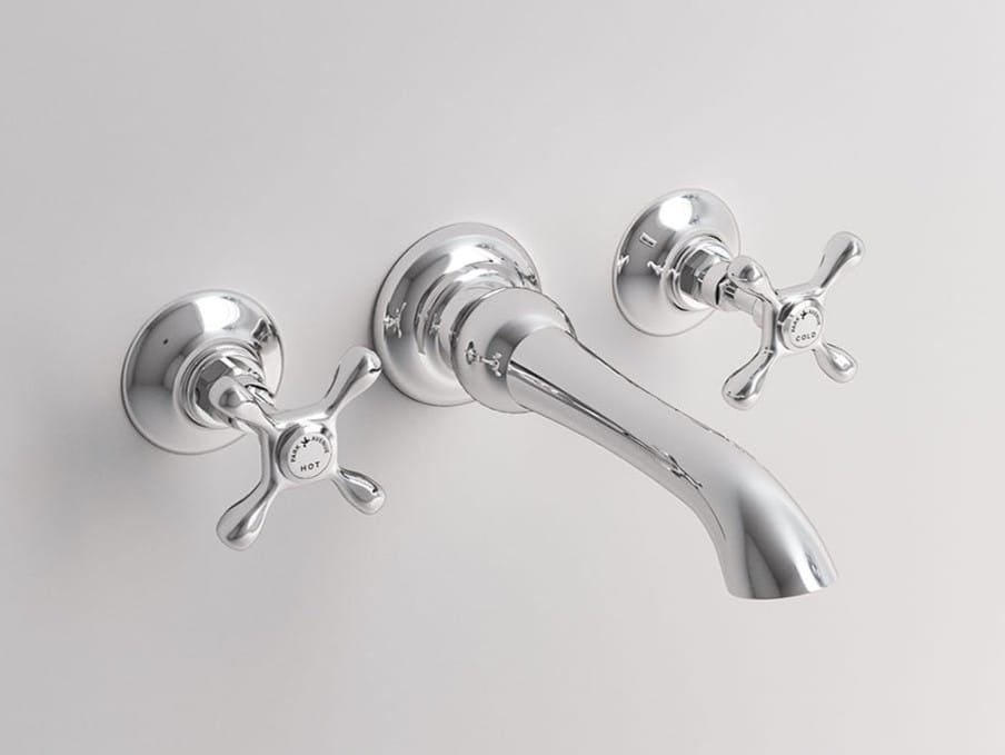 Настенный смеситель для раковины с 3 отверстиями Deco со сливом Park Avenue James ARCH-00056280 - Вид №1