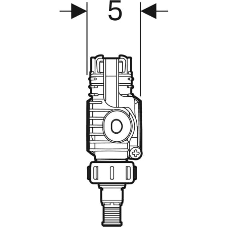 240.784.00.1 Впускной клапан Geberit тип 380, подвод воды сбоку, 3/8", ниппель из латуни Geberit  - Вид №2