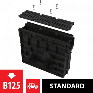 Пескоуловитель для дренажного канала AVZ104 с пластиковой рамой и решеткой из композитного материала B125