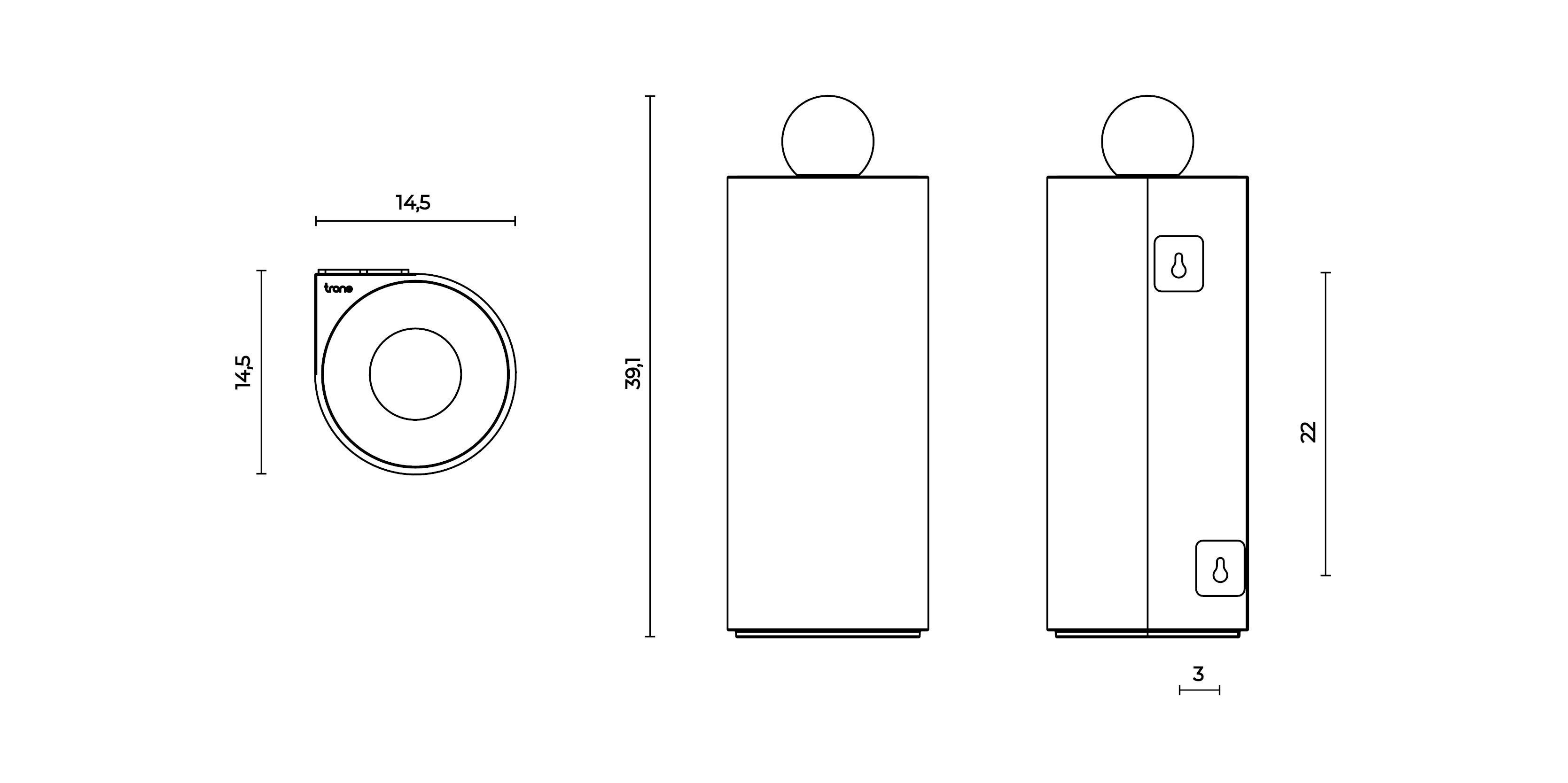 Держатель для туалетной бумаги, туалетная щетка и мусорное ведро Trone Trium ARCH-00134921 - Вид №2