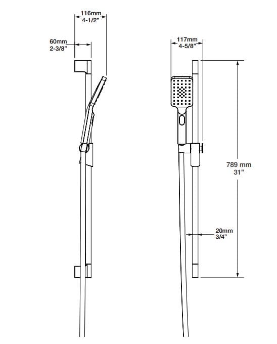 Встраиваемый термостатический набор для ванны с ручным душем BARIL Petite B04 ARCH-00138883 - Вид №5