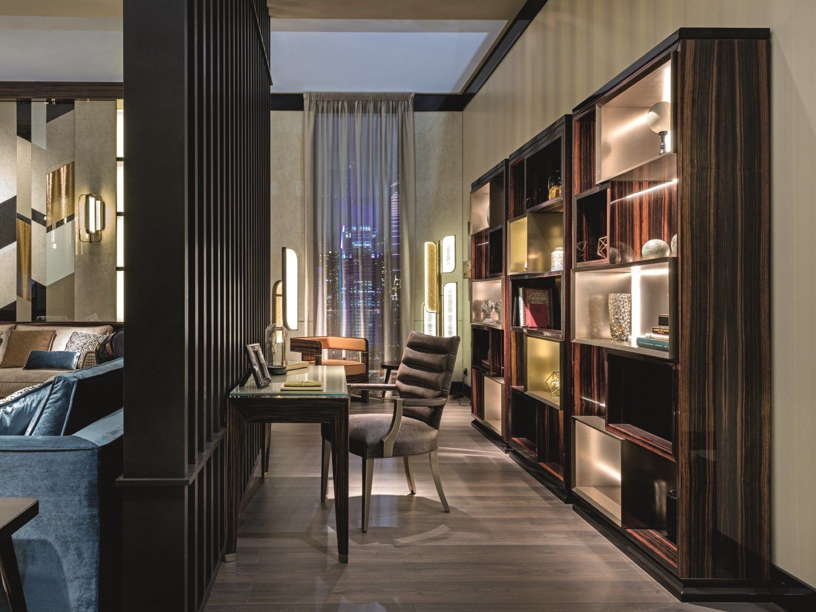 Книжный шкаф из черного дерева с освещением Sicis ARCH-00135769 - Вид №2