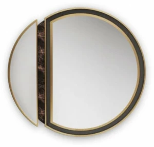 Porustudio Круглое зеркало из латуни с настенной рамой