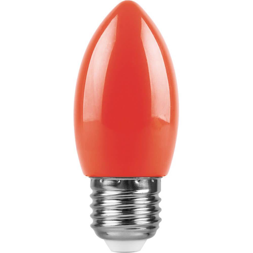 25928 Лампа светодиодная E27 1W красная LB-376 Feron