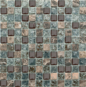 Мозаика стеклянная с вкроплениями природного камня NO-191A SN-Mosaic Exclusive