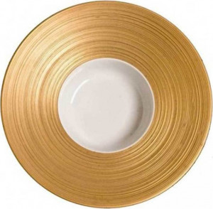 10559573 JL Coquet Тарелка суповая 19см "Хемисфер" (золотой) Фарфор