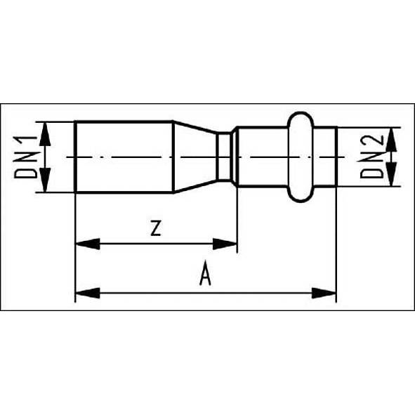 6172434228 SANHA 17243 пр.-фит. газ, нерж.сталь, ниппель ВПр-НПр 42ax28 мм  - Вид №1