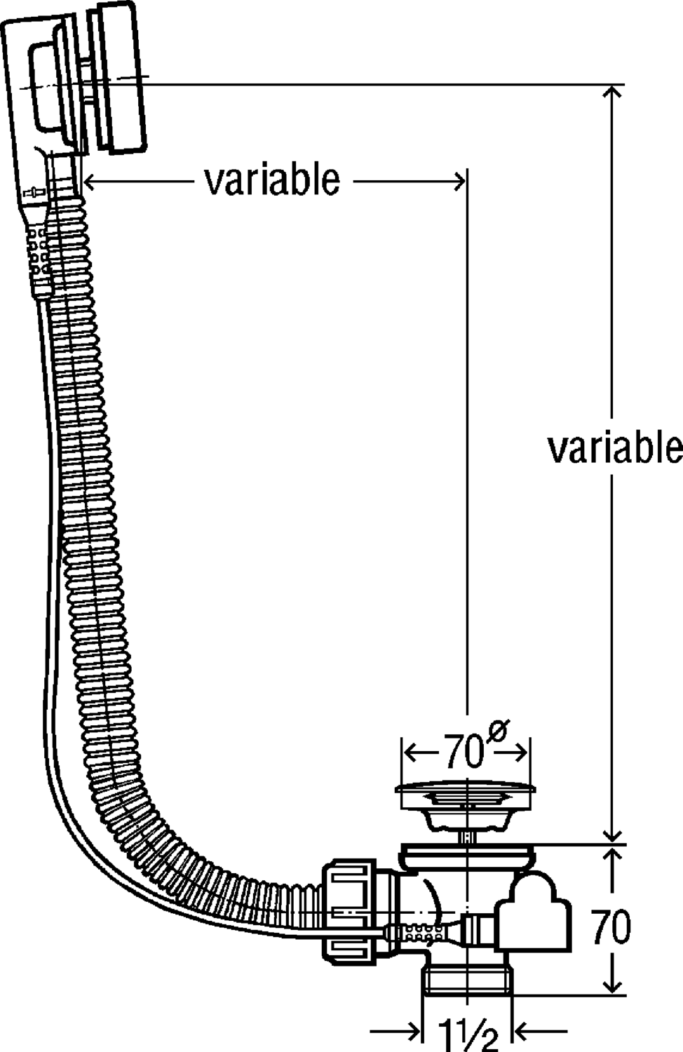 Канализационная арматура  Сифоны для ванн и душевых поддонов  Simplex VIEGA 133 825 Модель 6168.2 Santreyd  - Вид №2