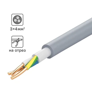 Кабель Tdm Electric NYM 3x4 на отрез ГОСТ цвет серый