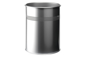 17406114 Металлическая круглая мусорная корзина с декоративным кольцом, 15 литров, серебристая 330023 Durable