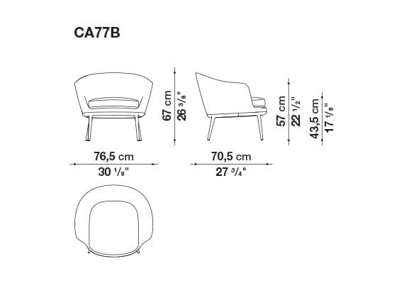 Тканевое кресло с подлокотниками Maxalto Caratos ARCH-00099768 - Вид №3