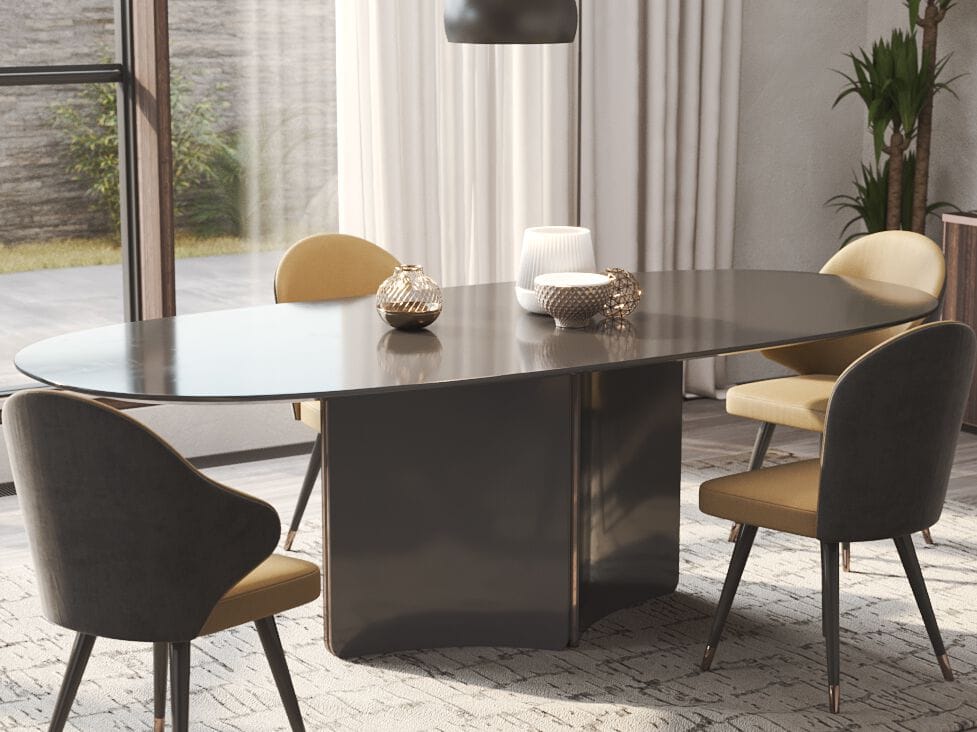 Овальный обеденный стол из черного дерева PRADDY Natur ARCH-00056548 - Вид №2