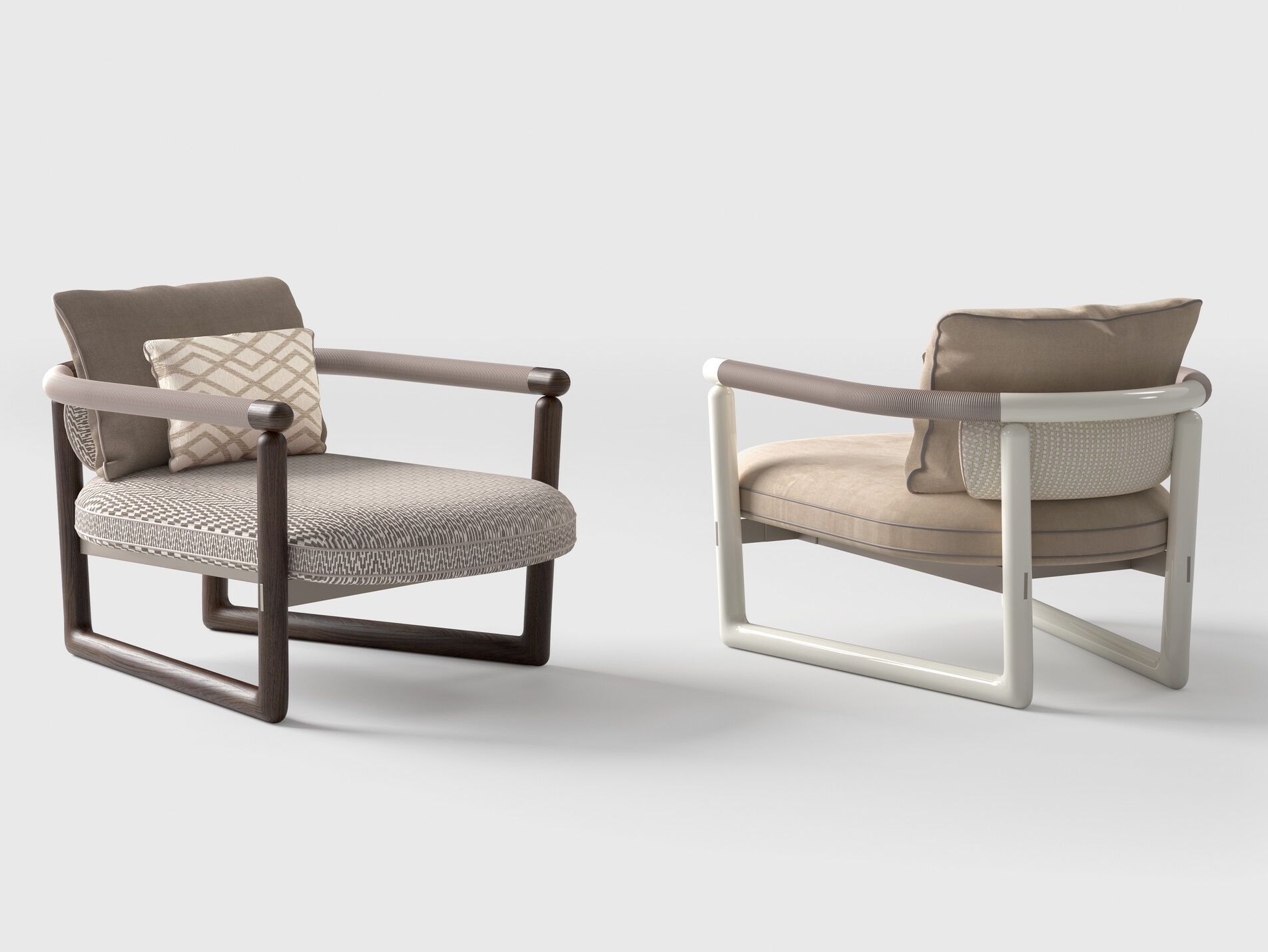 Садовое кресло из ткани и кожи CPRN HOMOOD Shapes Outdoor ARCH-00025642 - Вид №1