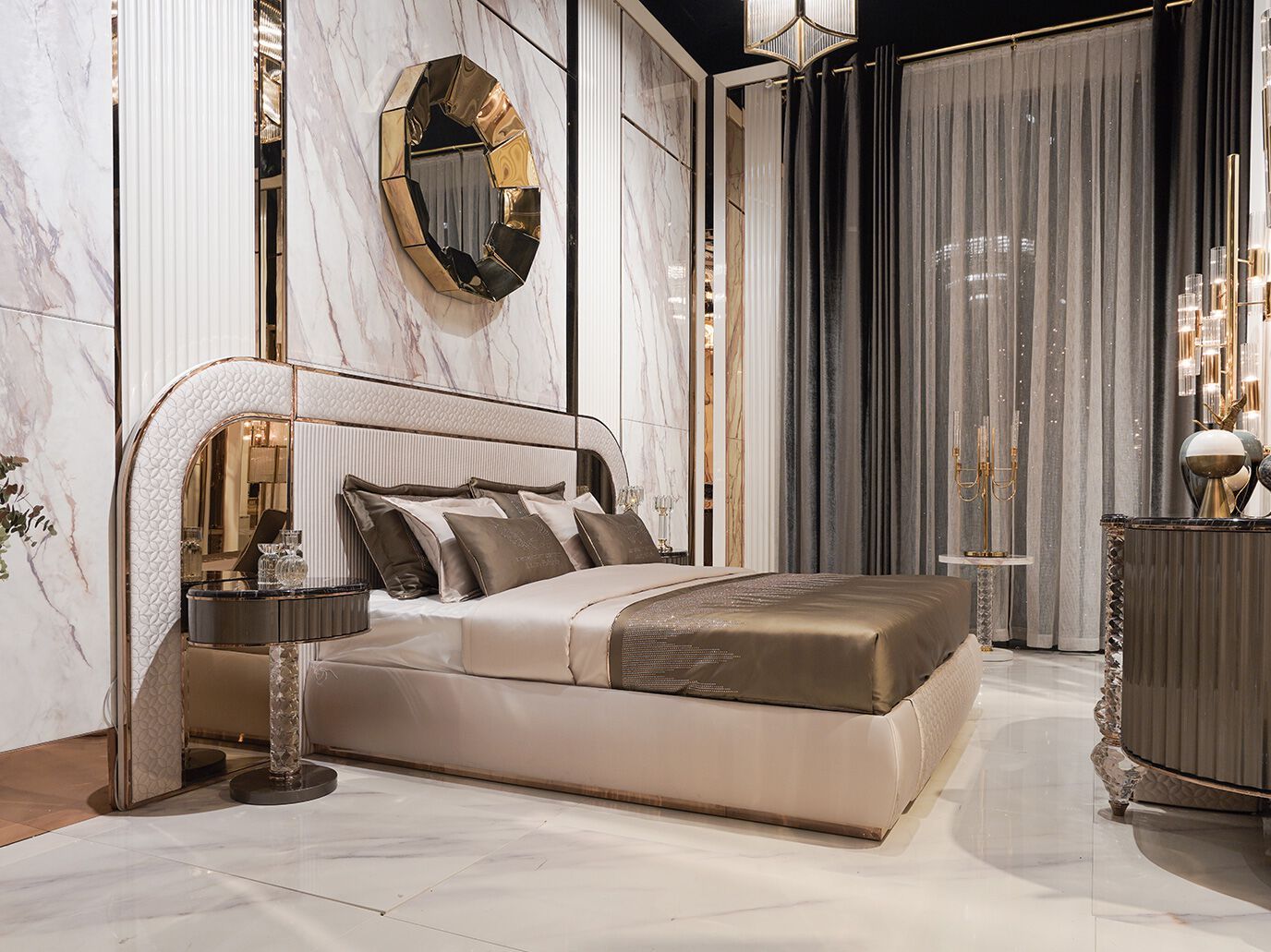 Двуспальная кровать с мягким изголовьем Zebrano Velovis ARCH-00093629 - Вид №4