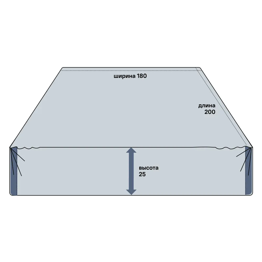 Простыня Inspire с резинкой 180×200 см - сатиновый комфорт в сине-зеленых тонах 86331418 STLM-0067860 - Вид №1