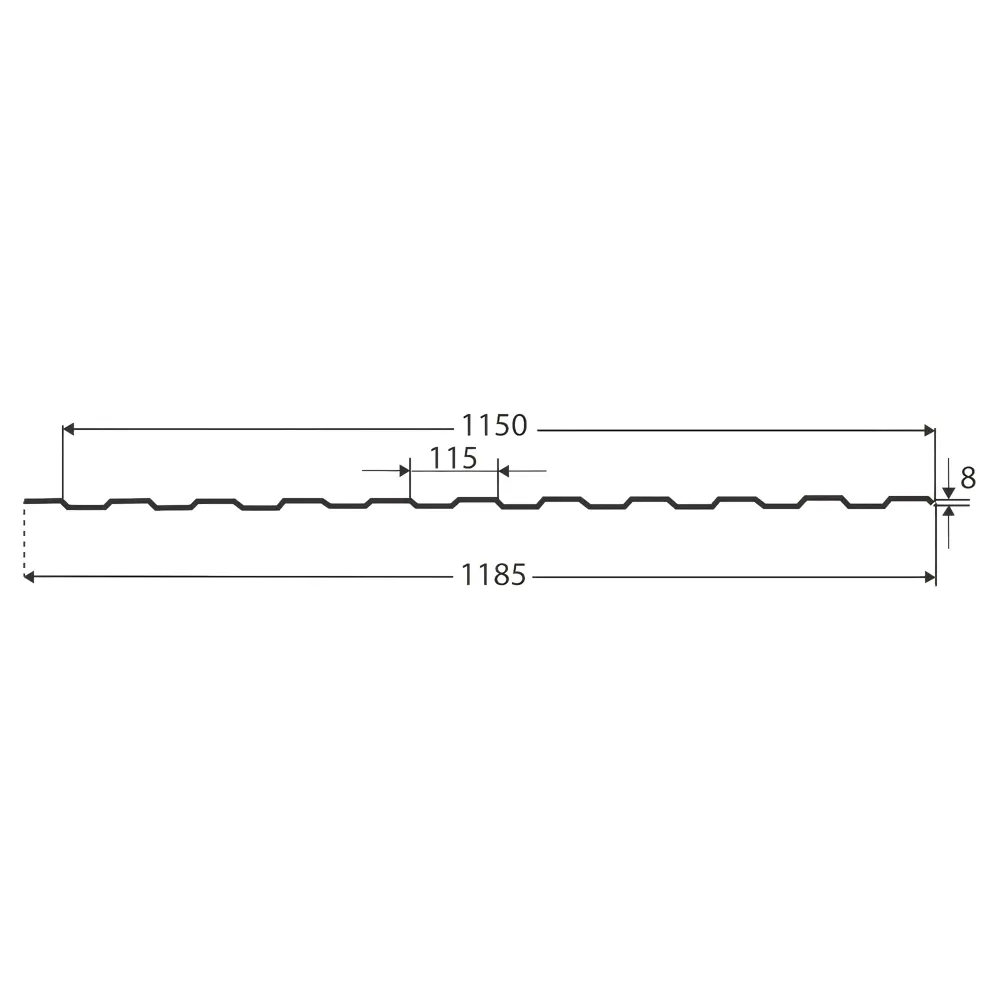 Профнастил С8 0.35 мм 1200x500 мм RAL 9003 белый Santreyd STLM-2025032 - Вид №3