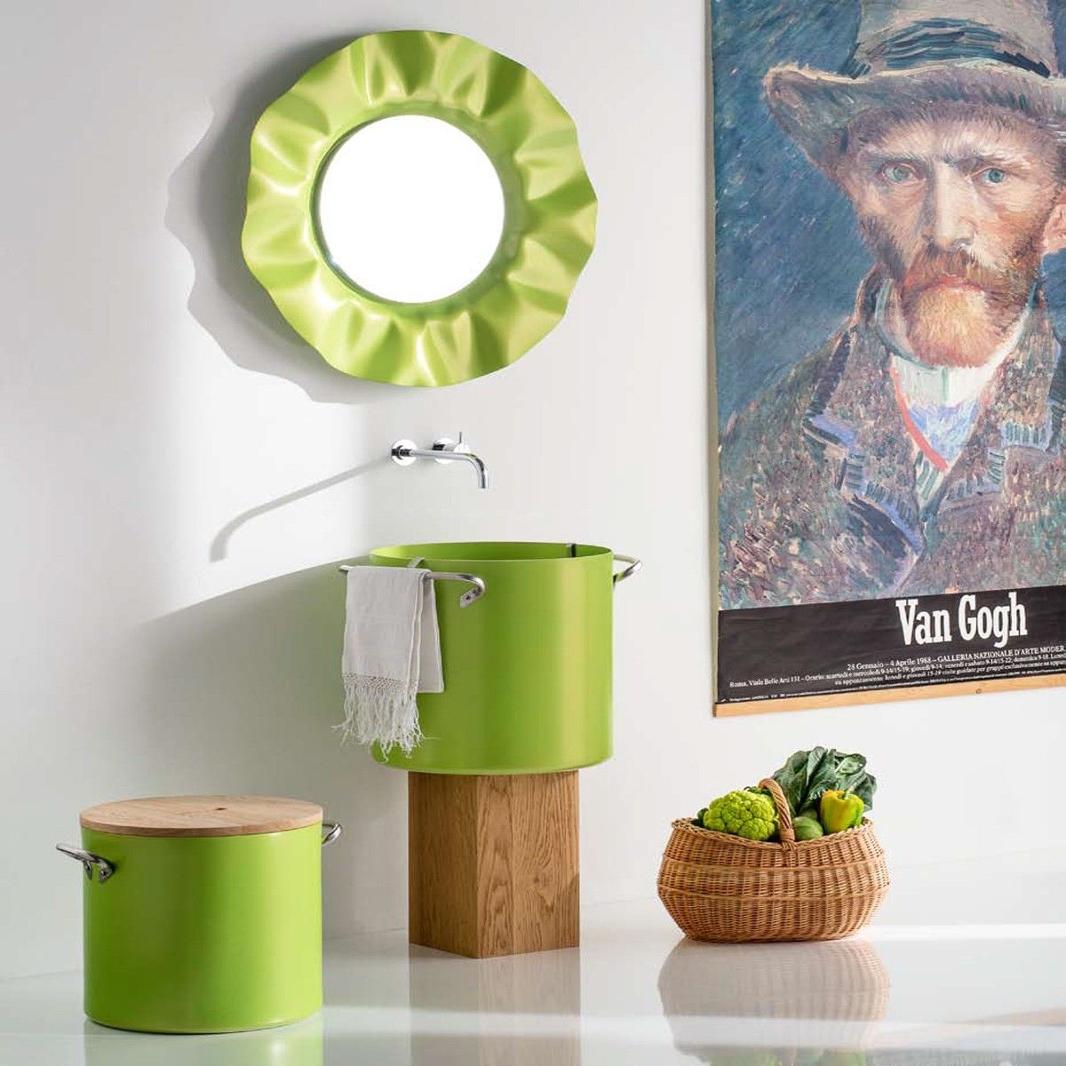 Алюминиевая и деревянная корзина для белья Rapsel шеф-повар ARCH-00097496