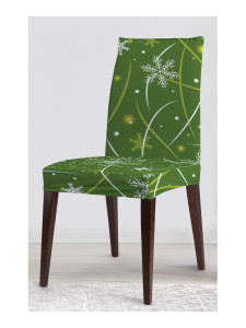 90787181 Декоративный чехол на стул "Приятные снежинки" со спинкой велюровый STLM-0381530 JOYARTY