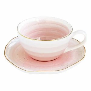 Чашка фарфоровая с блюдцем розовая Artesanal EASY LIFE ARTESANAL 00-3946827 Розовый