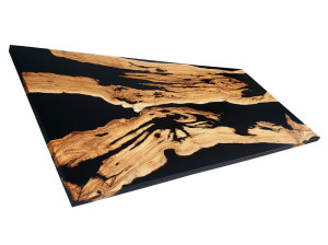 Прямоугольный стол из оливкового дерева и смолы