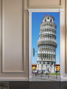90225092 Наклейка интерьерная на дверь "Пизанская башня" самоклеящаяся 80х200 см STLM-0138900 МЕЧТАТЕЛЬ ДИЗАЙН