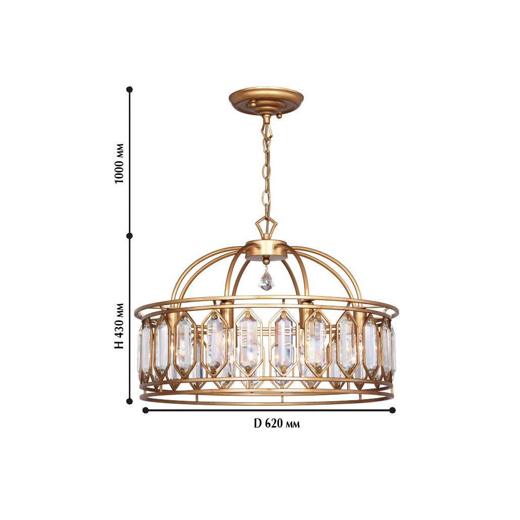 Подвесная люстра Favourite Royalty 2021-8P FAVOURITE ДИЗАЙНЕРСКИЕ, ROYALTY 109239 Золотой  - Вид №1