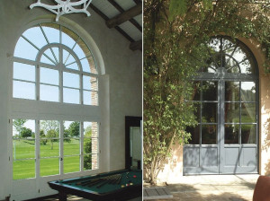 Наружная деревянная теплоизоляционная входная дверь со стеклянными панелями